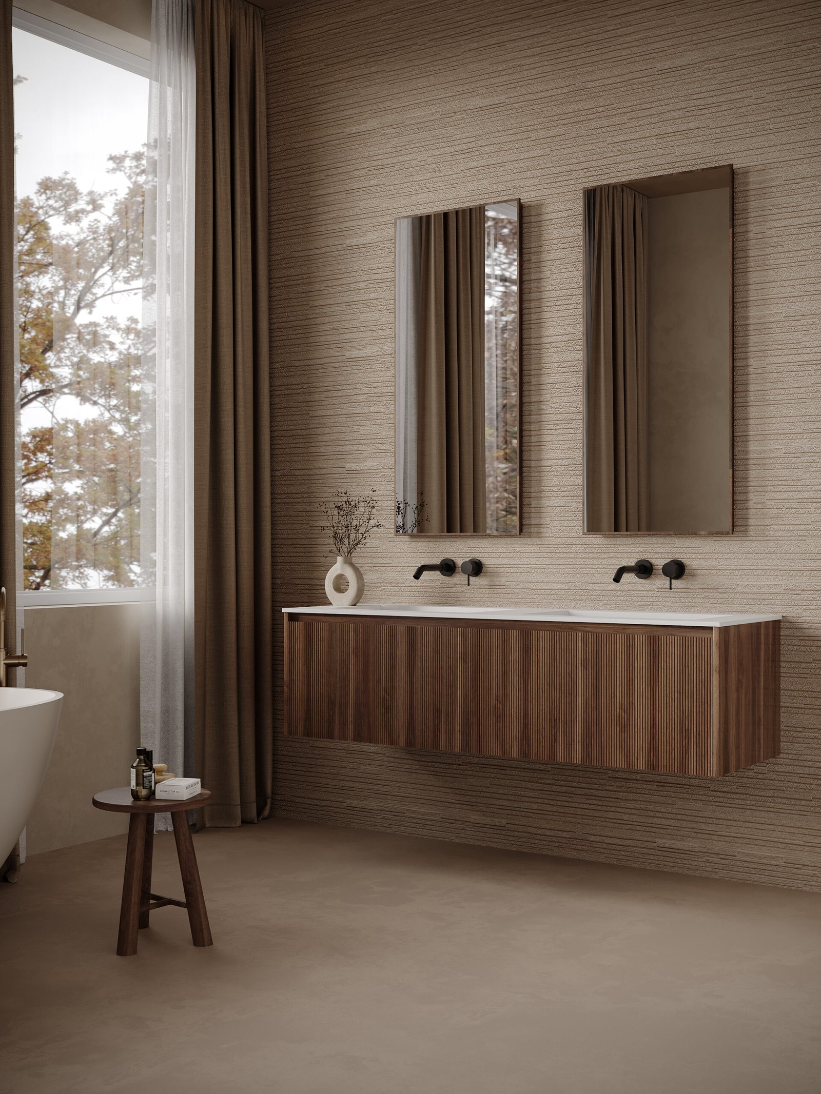 Bathroom mirror for hotel and apartment applications