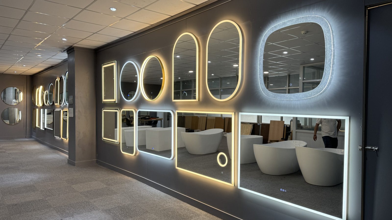 Bathroom mirror designs displayed for product collection planning