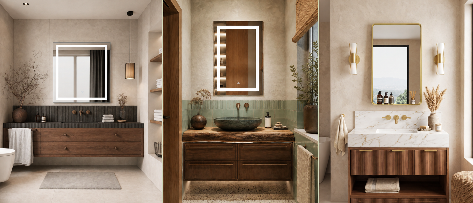 Different bathroom mirror shapes and designs