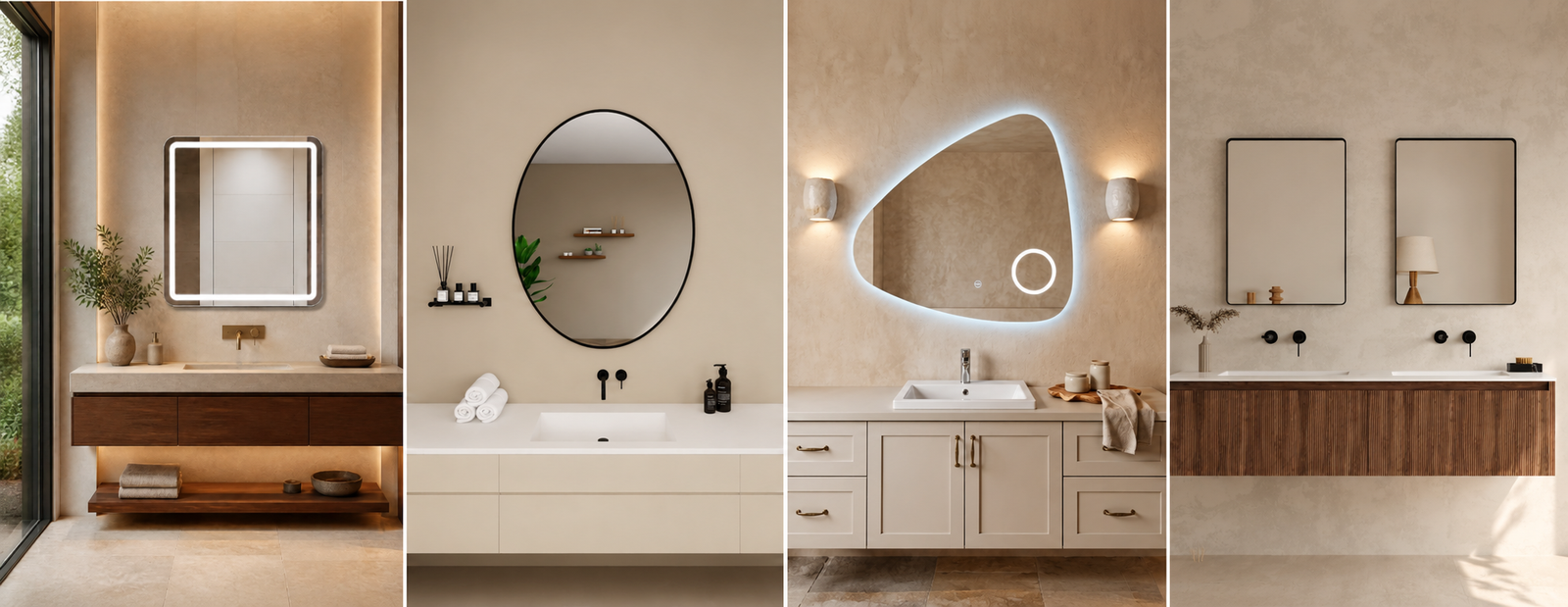 Different bathroom mirror styles and shapes