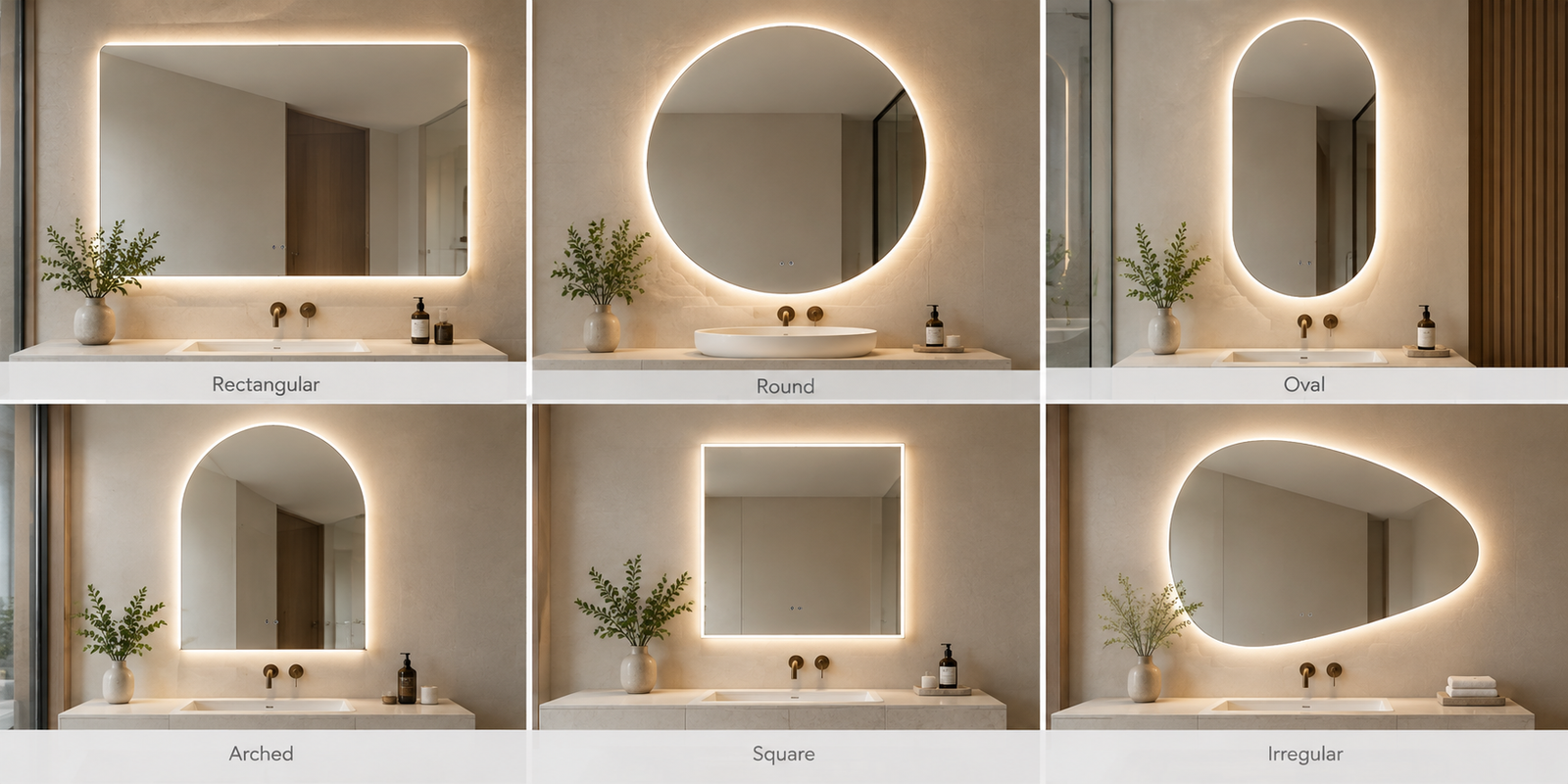 Different bathroom mirror designs for contemporary interior projects